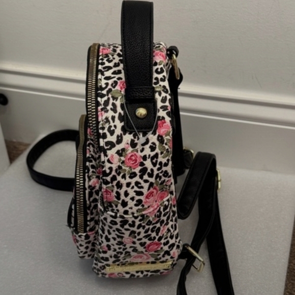Betsey Johnson Floral Puppy Dog Mini Backpack Bag EUC - Picture 4 of 8